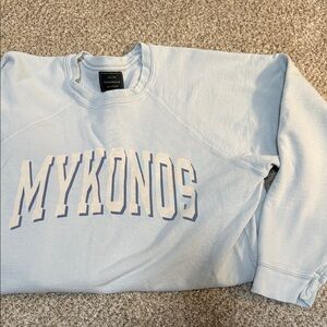 Retrobrand Light Blue "MYKONOS" Crewneck Sweater